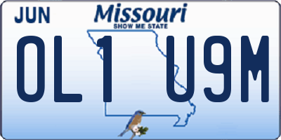 MO license plate OL1U9M