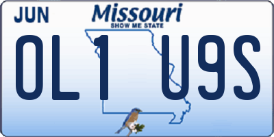 MO license plate OL1U9S