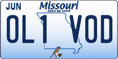 MO license plate OL1V0D
