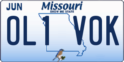 MO license plate OL1V0K