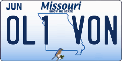 MO license plate OL1V0N