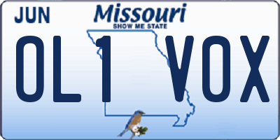 MO license plate OL1V0X