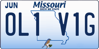 MO license plate OL1V1G