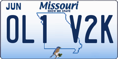 MO license plate OL1V2K