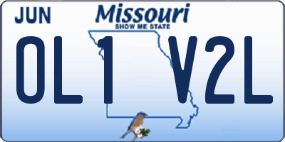 MO license plate OL1V2L
