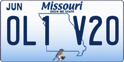 MO license plate OL1V2O