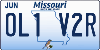 MO license plate OL1V2R