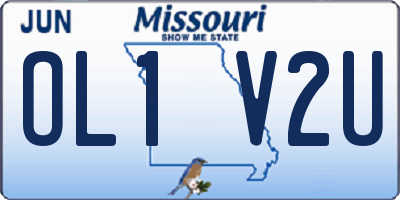 MO license plate OL1V2U