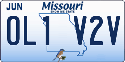 MO license plate OL1V2V
