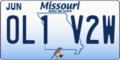 MO license plate OL1V2W
