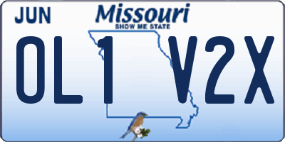 MO license plate OL1V2X
