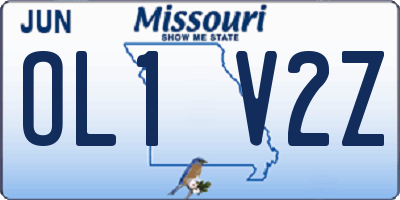 MO license plate OL1V2Z