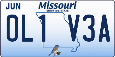 MO license plate OL1V3A