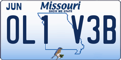 MO license plate OL1V3B