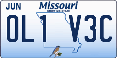MO license plate OL1V3C