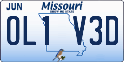 MO license plate OL1V3D