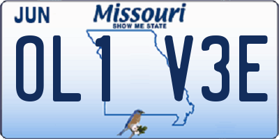 MO license plate OL1V3E