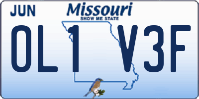 MO license plate OL1V3F