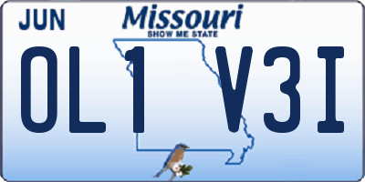 MO license plate OL1V3I