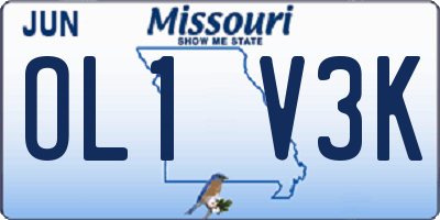 MO license plate OL1V3K