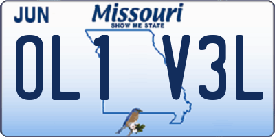 MO license plate OL1V3L