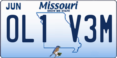 MO license plate OL1V3M