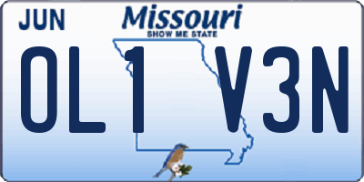 MO license plate OL1V3N