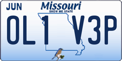 MO license plate OL1V3P