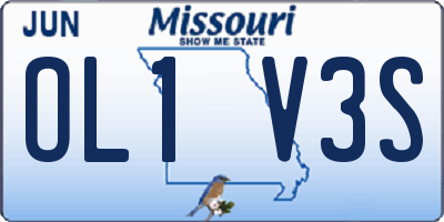 MO license plate OL1V3S