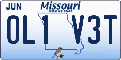 MO license plate OL1V3T