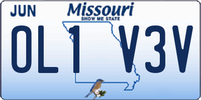 MO license plate OL1V3V