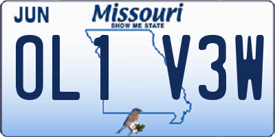 MO license plate OL1V3W