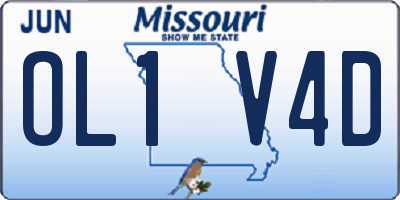 MO license plate OL1V4D