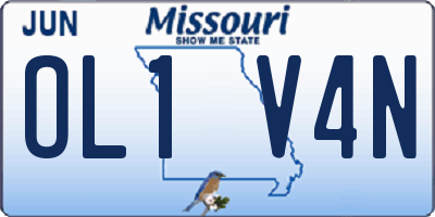 MO license plate OL1V4N