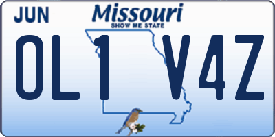 MO license plate OL1V4Z