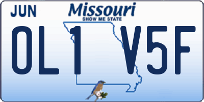 MO license plate OL1V5F