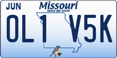 MO license plate OL1V5K