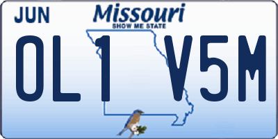 MO license plate OL1V5M