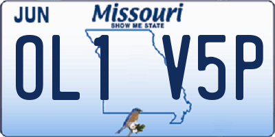MO license plate OL1V5P