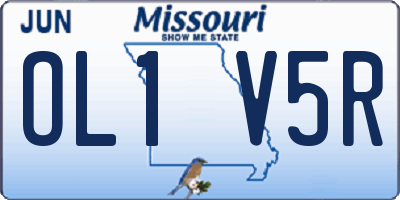 MO license plate OL1V5R