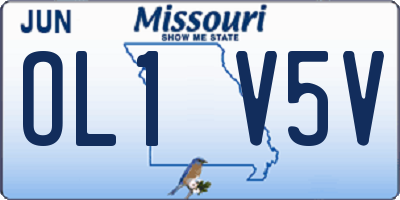 MO license plate OL1V5V