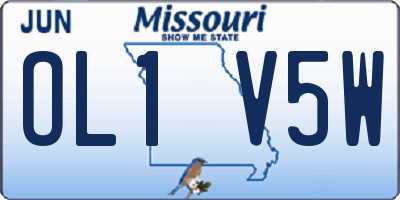 MO license plate OL1V5W