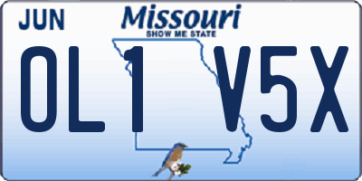 MO license plate OL1V5X