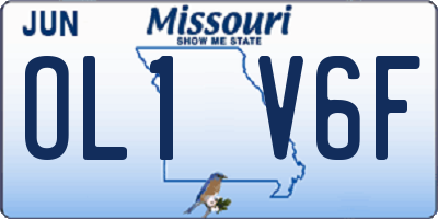 MO license plate OL1V6F