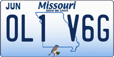 MO license plate OL1V6G