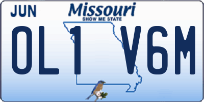 MO license plate OL1V6M