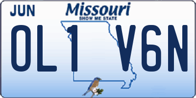 MO license plate OL1V6N