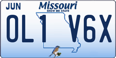 MO license plate OL1V6X