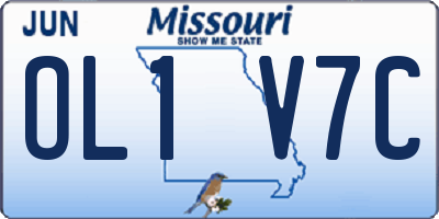 MO license plate OL1V7C