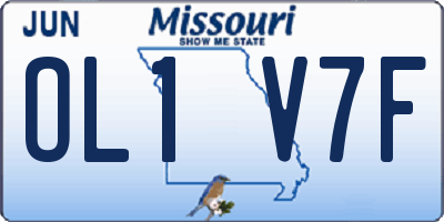 MO license plate OL1V7F